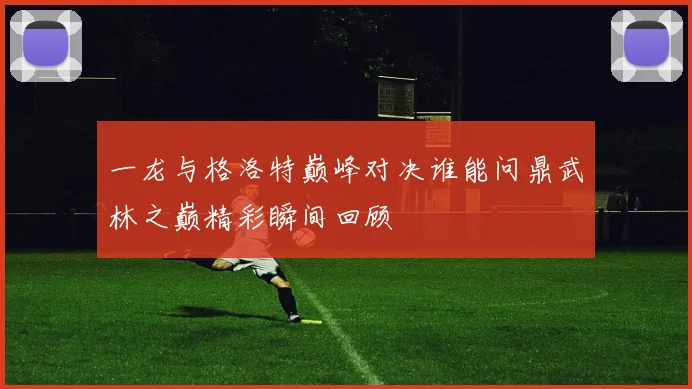 一龙与格洛特巅峰对决谁能问鼎武林之巅精彩瞬间回顾